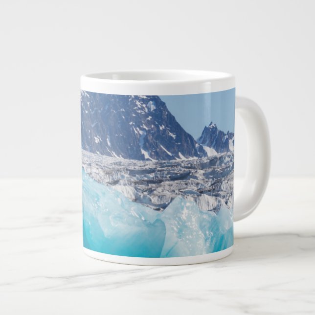 Blue glaceir ice, Norway Large Coffee Mug (Front Right)