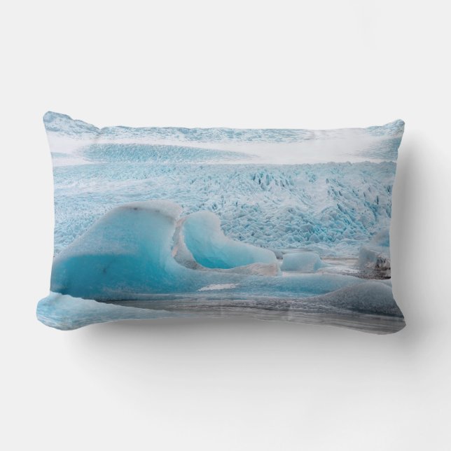 Blue Glacial Ice Formations, Horizontal Lumbar Cushion (Front)