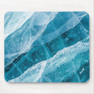Blue Glacial Ice Texture Mouse Pad