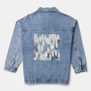 Blue Glacier Ice Pattern Denim Jacket