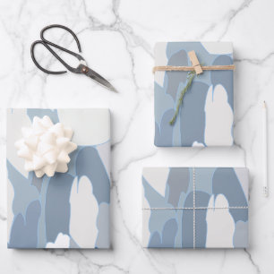 Blue Glacier Ice Pattern Wrapping Paper Sheet