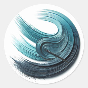 Blue Glam Oceanic Eye Shadow  Classic Round Sticker