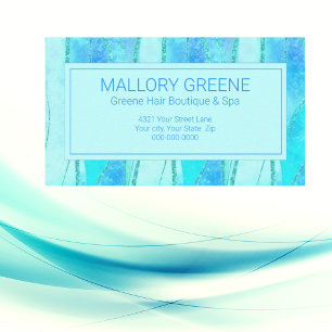 Blue Glam Style Luxury Beauty Salon Design Business Card