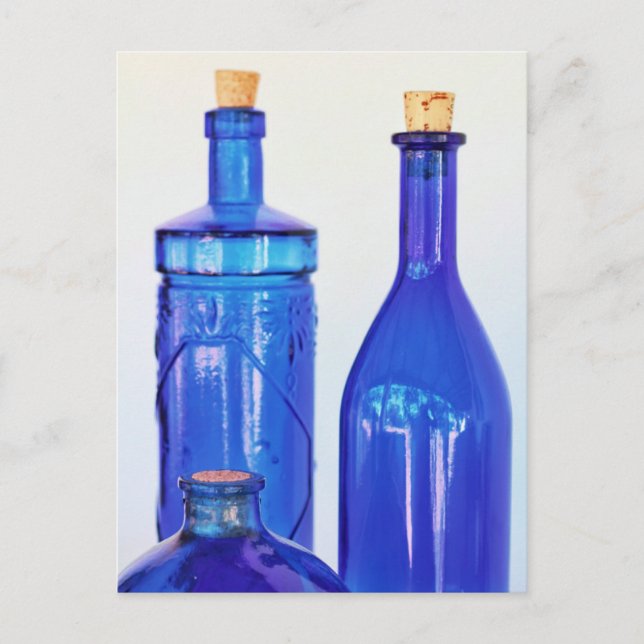 Blue Glass Bottles Postcard (Front)