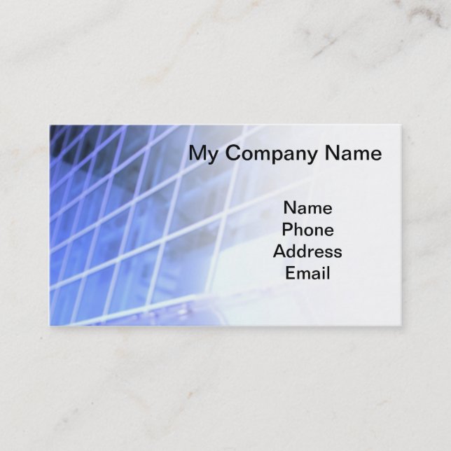 Blue Glass Facade Architectural Design Business Card (Front)