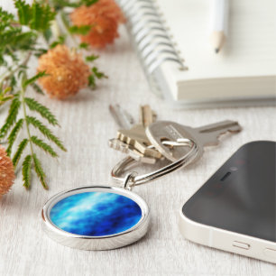 Blue Glass Key Ring