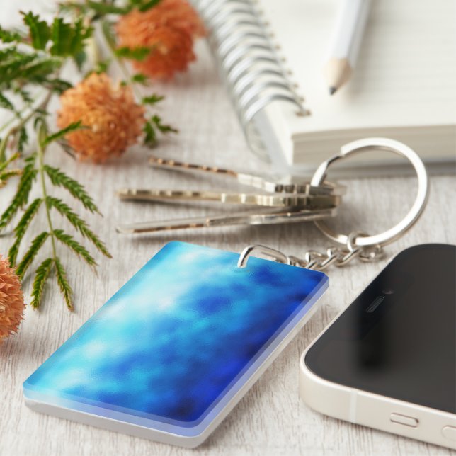 Blue Glass Key Ring (Front Right)