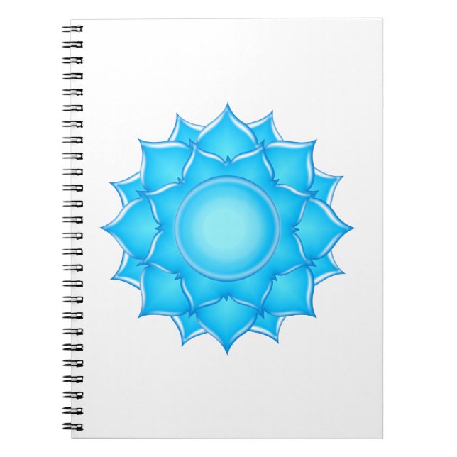 Blue Glass Lotus Flower Drawing Notebook (Front)