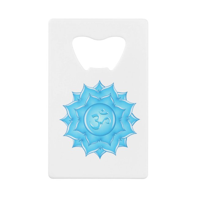 Blue Glass Lotus Flower Om Symbol Drawing (Front)