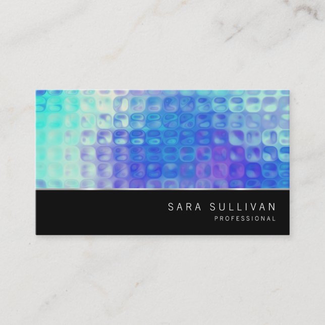 Blue Glass Pattern Professional Business Card (Front)