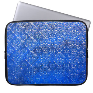Blue glass with patternspattern, glass, abstract,  laptop sleeve