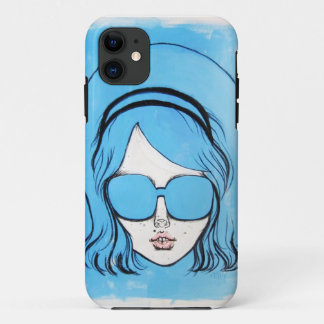 Blue Glasses Girl 1 iPhone 11 Case