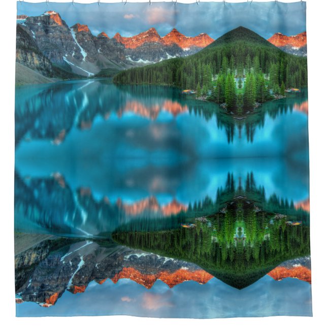 Blue Glaze Mountain Lake Shower Curtain (Front)