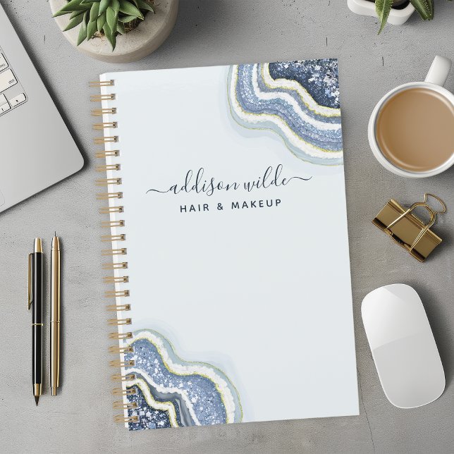 Blue Glitter Agate Geode Luxe Business Planner (Creator Uploaded)