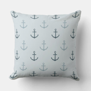Blue Glitter Anchors Cushion