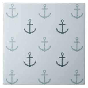Blue Glitter Anchors Tile