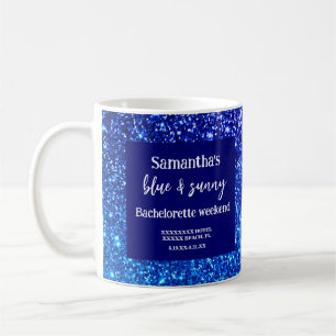 Blue Glitter Bachelorette Party Shot Glass Coffee Mug