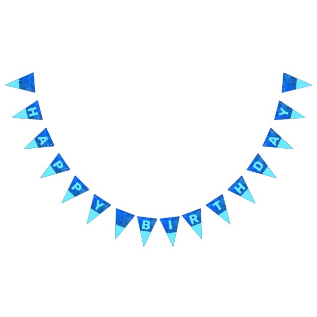 Blue, Glitter Birthday Bunting Flags (All)