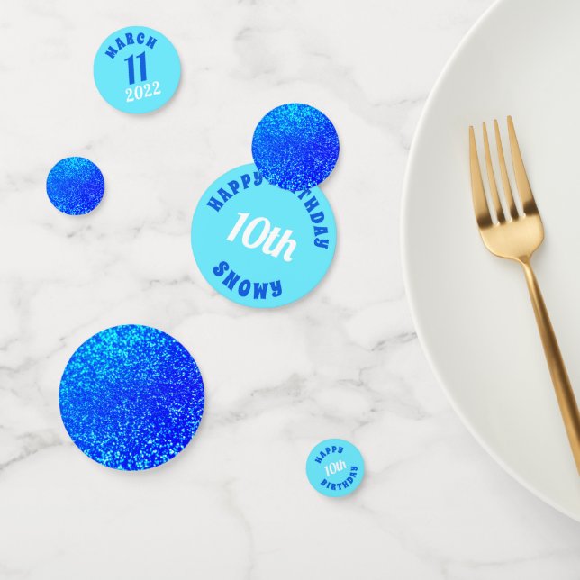 Blue Glitter Birthday Confetti (Group)