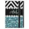 BLUE GLITTER BLACK CHEVRON MONOGRAMMED