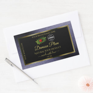 Blue Glitter Black Gold Product Label Ladybug Logo