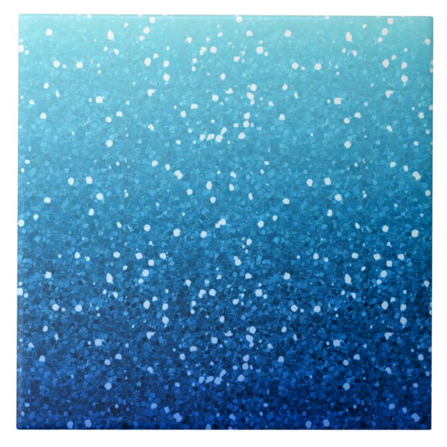 blue glitter ceramic tile (Front)