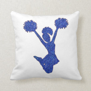 Blue Glitter Cheerleader Cushion