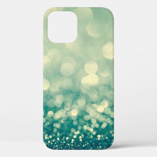 Blue glitter christmas abstract iPhone 12 case