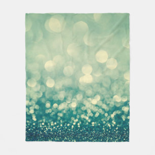 Blue glitter christmas abstract fleece blanket