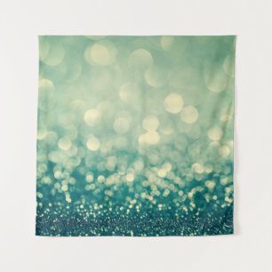 Blue glitter christmas abstract tapestry