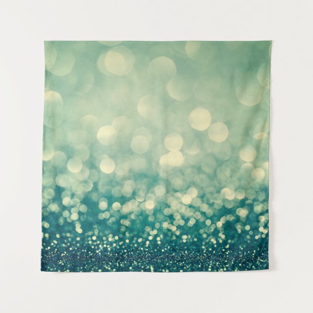 Blue glitter christmas abstract tapestry (Front)