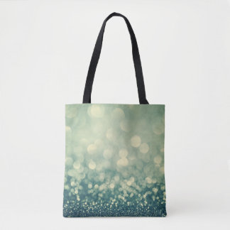 Blue Glitter: Christmas Abstract Tote Bag