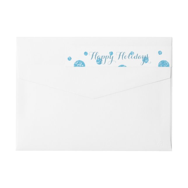 Blue Glitter Confetti Wrap Around Label (Back)