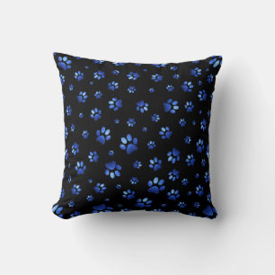 Blue glitter dog paw pattern  cushion