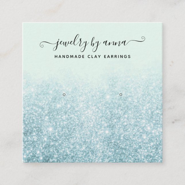 Blue Glitter Earring Studs Display Card (Front)