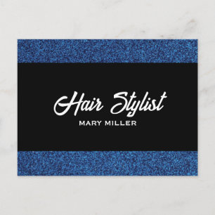 Blue Glitter Hair Stylist Modern Scissors Black  Postcard
