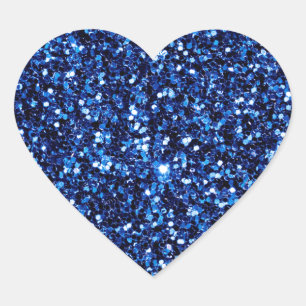 Blue Glitter Heart Sticker