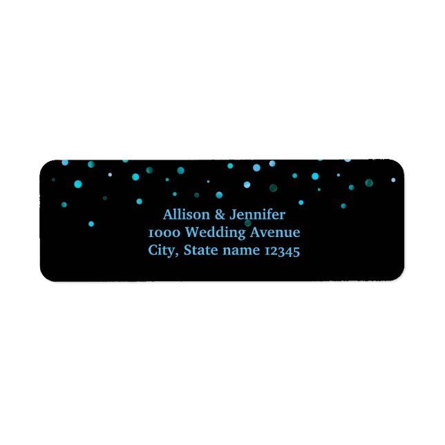 Blue Glitter Holiday Return Adress Labels (Front)