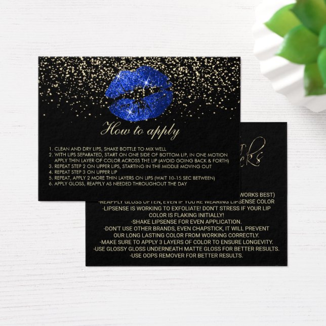 Blue Glitter Lips Application Instructions (Desk)