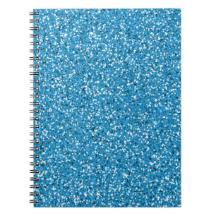 Blue Glitter Look-like Pattern Notebook