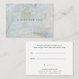 Blue Glitter Marble Elegant Gift Certificate