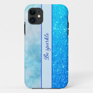 Blue Glitter- marble iPhone Case