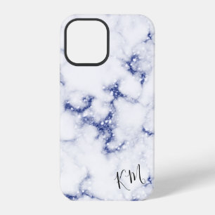 Blue Glitter Marble Personalised iPhone 12 Pro Case