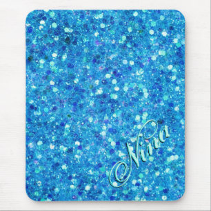 Blue Glitter Mousepad