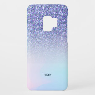 Blue glitter ombre and colourful blurred backgroun Case-Mate samsung galaxy s9 case