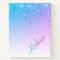 Blue Glitter Ombré Glam Sparkles Name Notebook