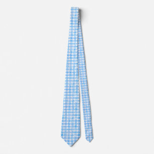 Blue Glitter Overlap Diamond Pattern Tie