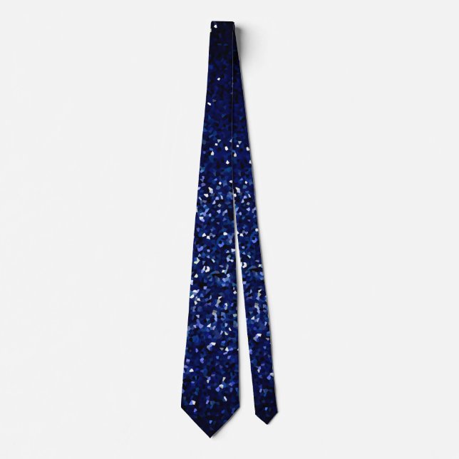 Blue Glitter Patterns Abstract Birthdays Wedding  Tie (Front)