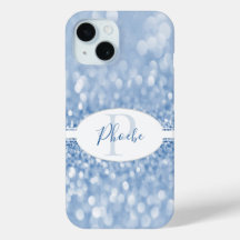 Blue Glitter Personalise Samsung Galaxy Case