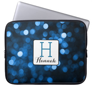 Blue Glitter - Personalise Your Own Laptop Sleeve
